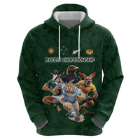 Custom Rugby Southern Hemisphere Zip Hoodie Argentina AUNZ South Africa Mascot Green - Polynesian Pride