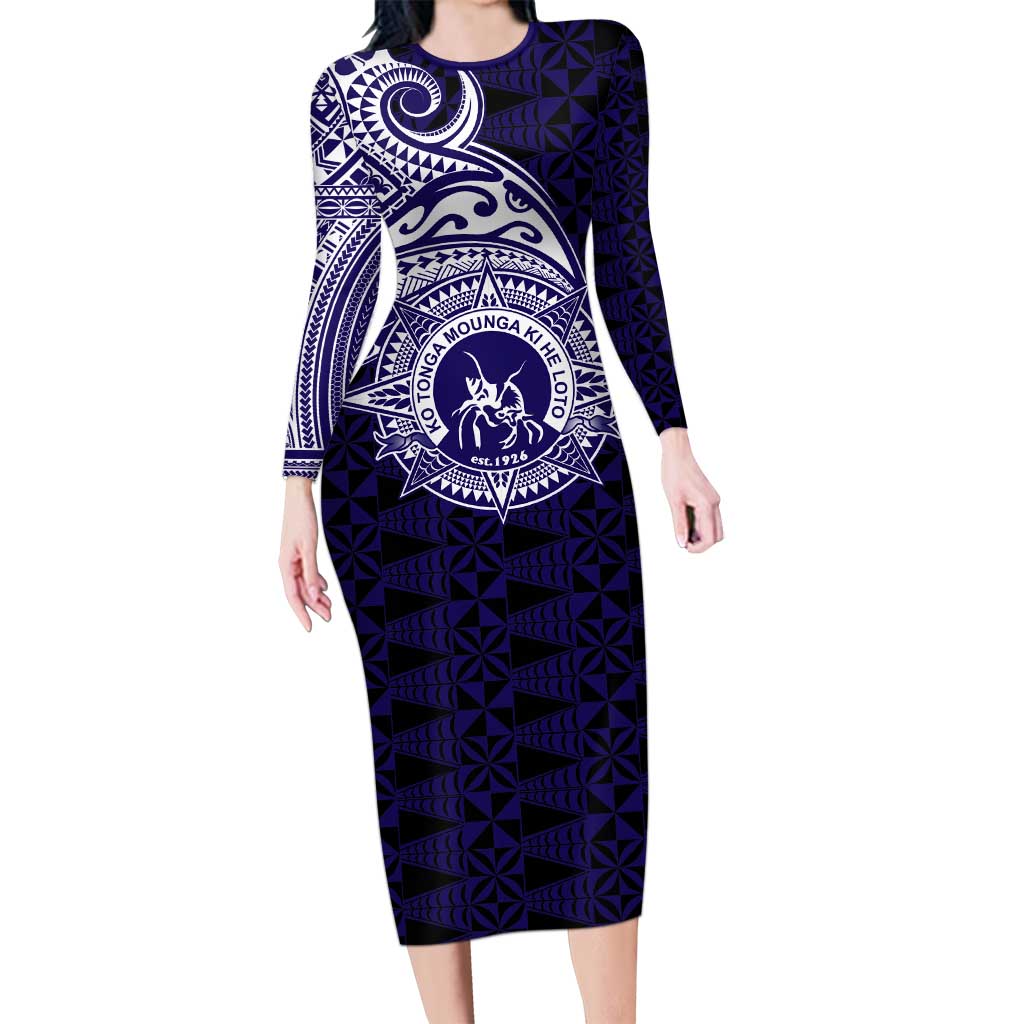 Tonga Queen Salote College 100th Years Family Matching Long Sleeve Bodycon Dress and Hawaiian Shirt Est 1926 Tongan Ngatu Tapa - Polynesian Pride