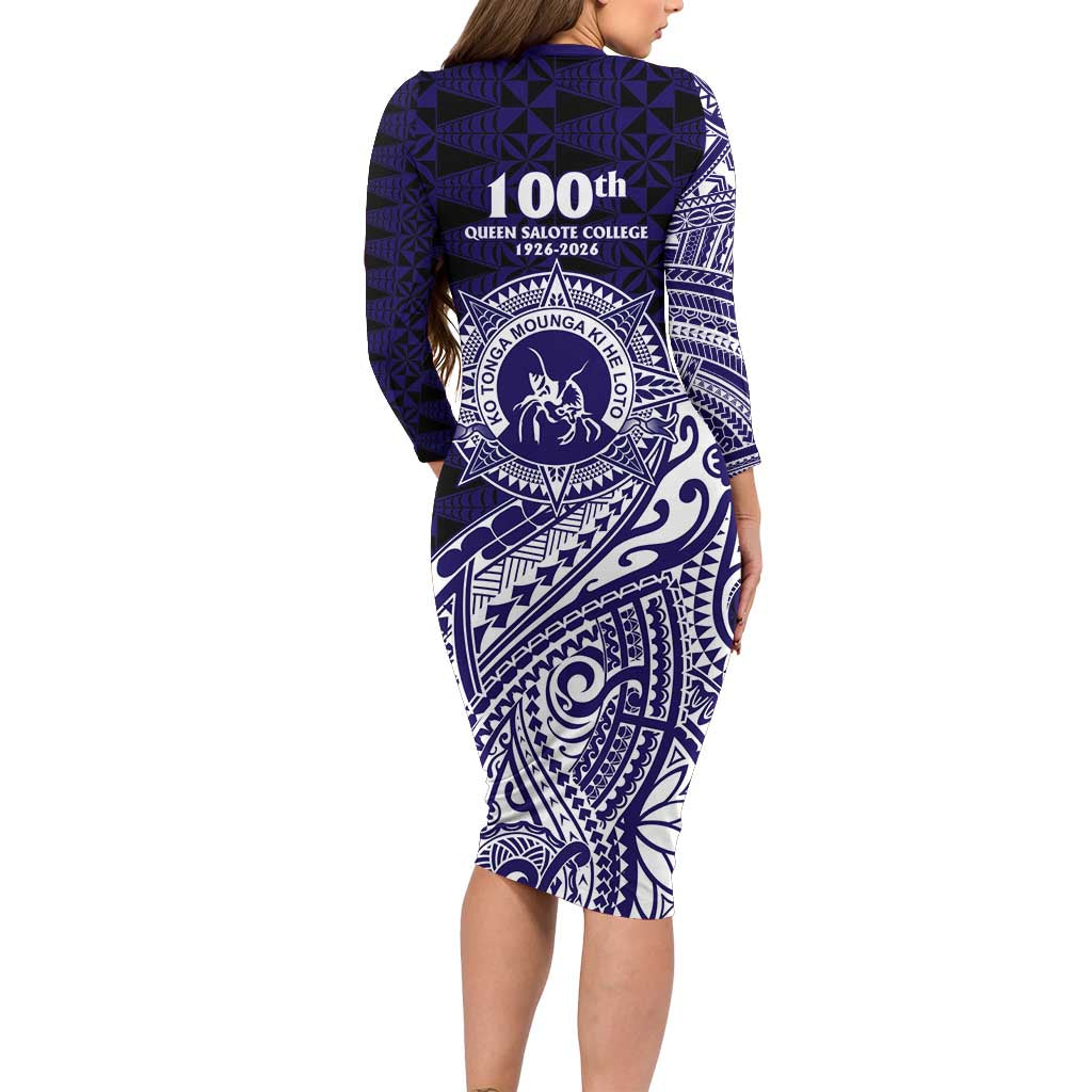 Tonga Queen Salote College 100th Years Family Matching Long Sleeve Bodycon Dress and Hawaiian Shirt Est 1926 Tongan Ngatu Tapa - Polynesian Pride