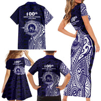 Tonga Queen Salote College 100th Years Family Matching Short Sleeve Bodycon Dress and Hawaiian Shirt Est 1926 Tongan Ngatu Tapa - Polynesian Pride