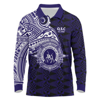 Tonga Queen Salote College 100th Years Long Sleeve Polo Shirt Est 1926 Tongan Ngatu Tapa - Polynesian Pride