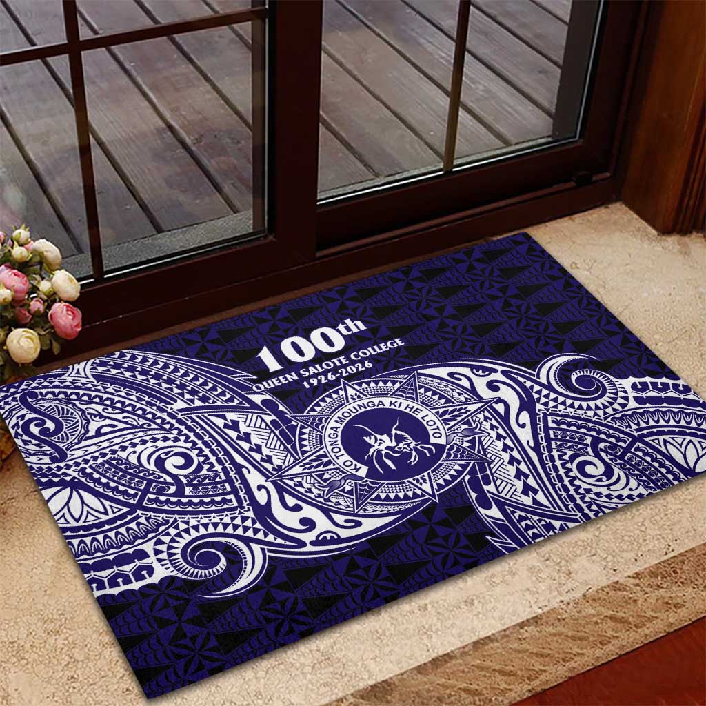 Tonga Queen Salote College 100th Years Rubber Doormat Est 1926 Tongan Ngatu Tapa - Polynesian Pride