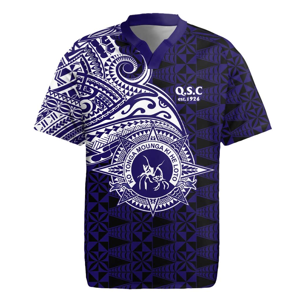 Tonga Queen Salote College 100th Years Rugby Jersey Est 1926 Tongan Ngatu Tapa - Polynesian Pride