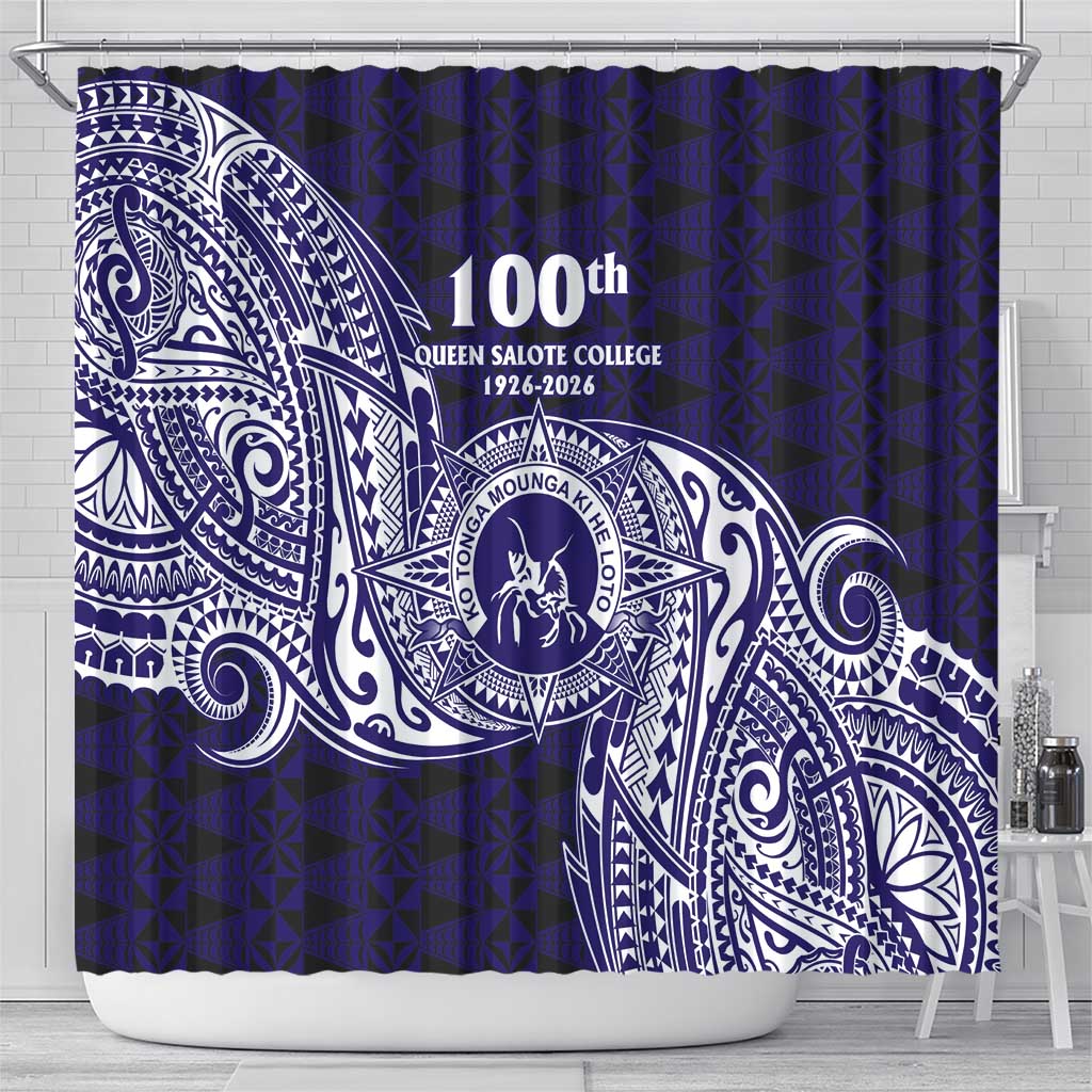 Tonga Queen Salote College 100th Years Shower Curtain Est 1926 Tongan Ngatu Tapa - Polynesian Pride