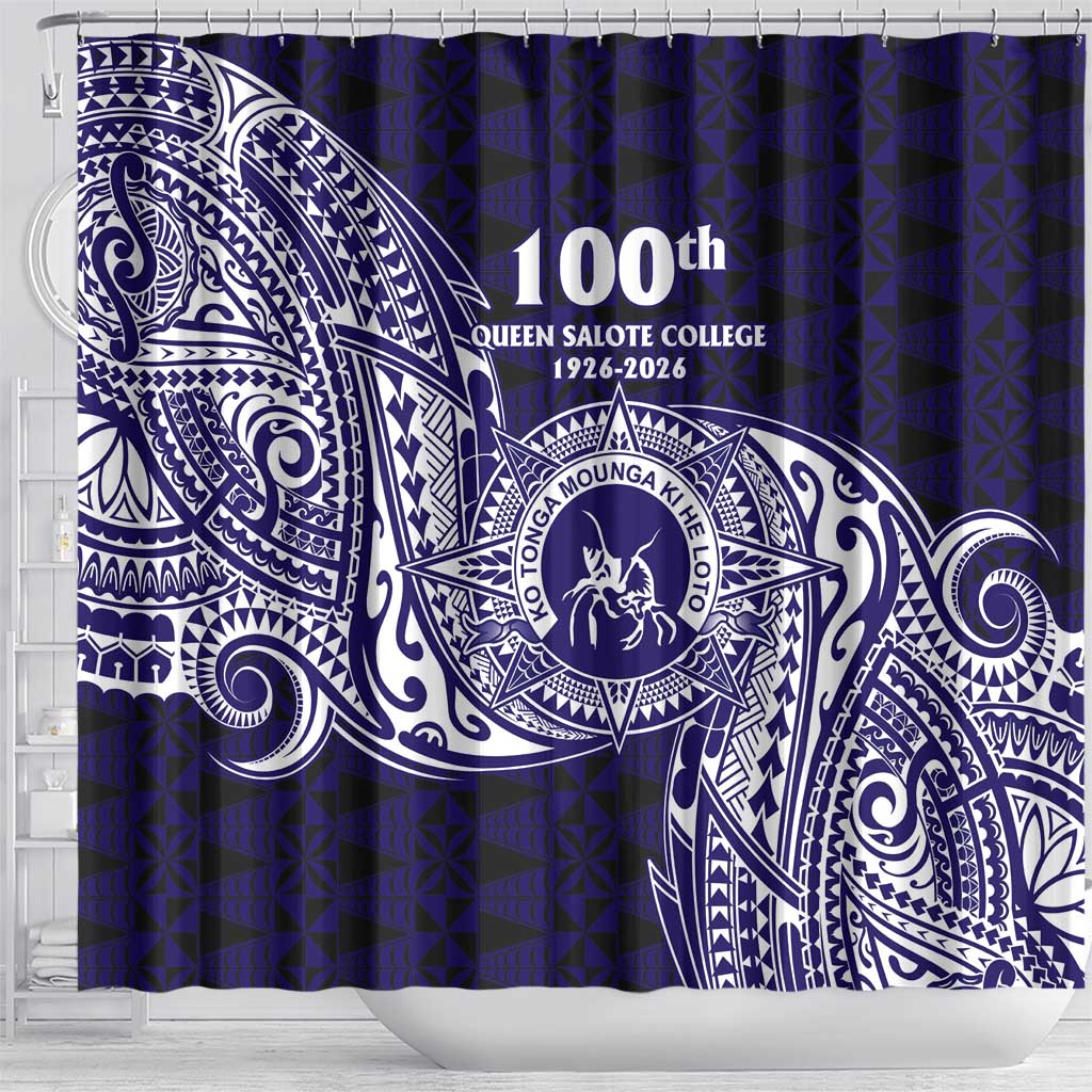 Tonga Queen Salote College 100th Years Shower Curtain Est 1926 Tongan Ngatu Tapa - Polynesian Pride