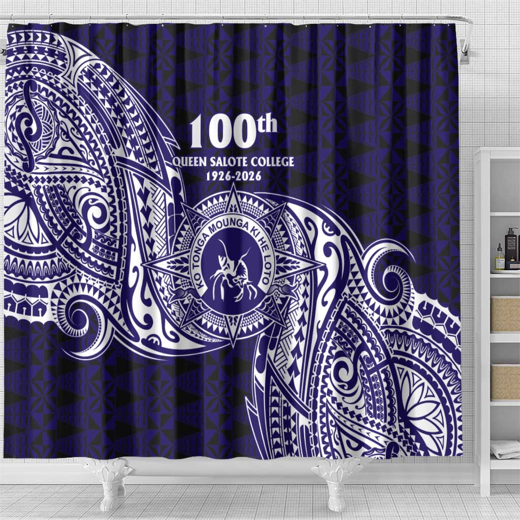 Tonga Queen Salote College 100th Years Shower Curtain Est 1926 Tongan Ngatu Tapa - Polynesian Pride