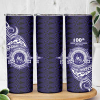 Tonga Queen Salote College 100th Years Skinny Tumbler Est 1926 Tongan Ngatu Tapa - Polynesian Pride