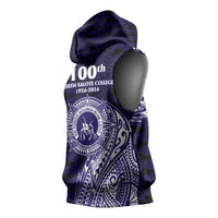 Tonga Queen Salote College 100th Years Sleeveless Hoodie Est 1926 Tongan Ngatu Tapa - Polynesian Pride