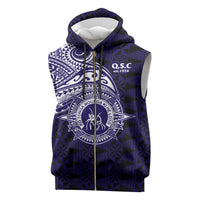Tonga Queen Salote College 100th Years Sleeveless Zip Hoodie Est 1926 Tongan Ngatu Tapa - Polynesian Pride