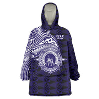 Tonga Queen Salote College 100th Years Wearable Blanket Hoodie Est 1926 Tongan Ngatu Tapa - Polynesian Pride