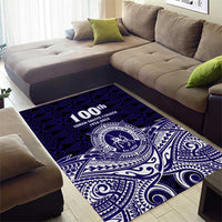 Tonga Queen Salote College 100th Years Area Rug Blue Tonga Kupesi Uniquely Pacific Art - Polynesian Pride