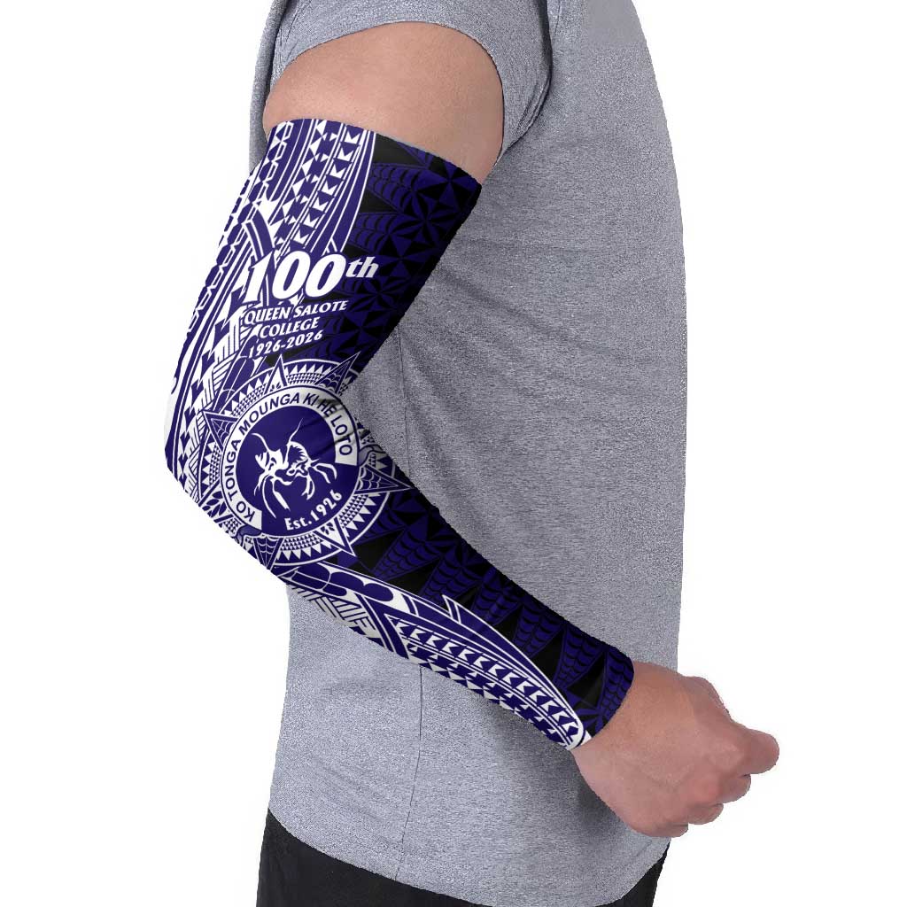 Tonga Queen Salote College 100th Years Arm Sleeves Blue Tonga Kupesi Uniquely Pacific Art - Polynesian Pride