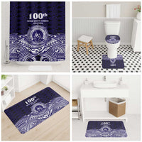 Tonga Queen Salote College 100th Years Bathroom Set Blue Tonga Kupesi Uniquely Pacific Art - Polynesian Pride