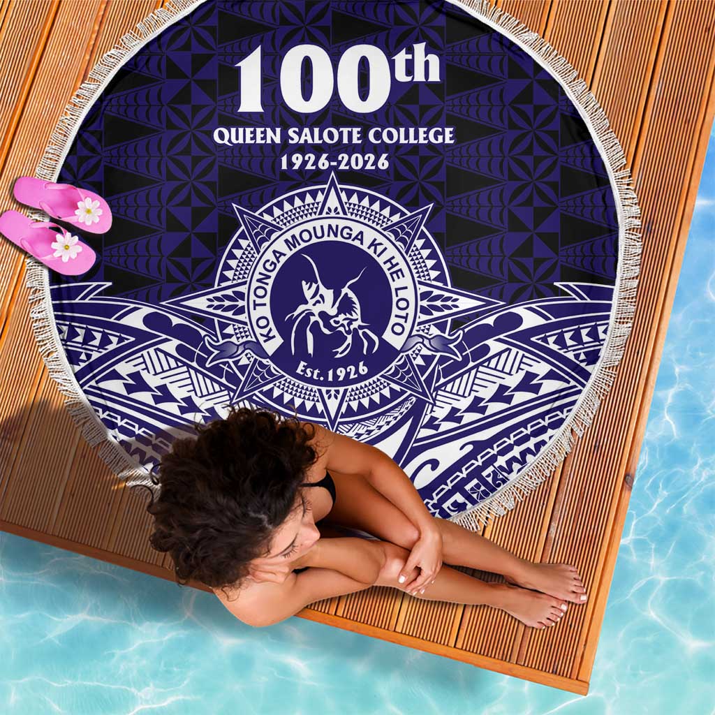 Tonga Queen Salote College 100th Years Beach Blanket Blue Tonga Kupesi Uniquely Pacific Art - Polynesian Pride