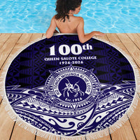 Tonga Queen Salote College 100th Years Beach Blanket Blue Tonga Kupesi Uniquely Pacific Art - Polynesian Pride