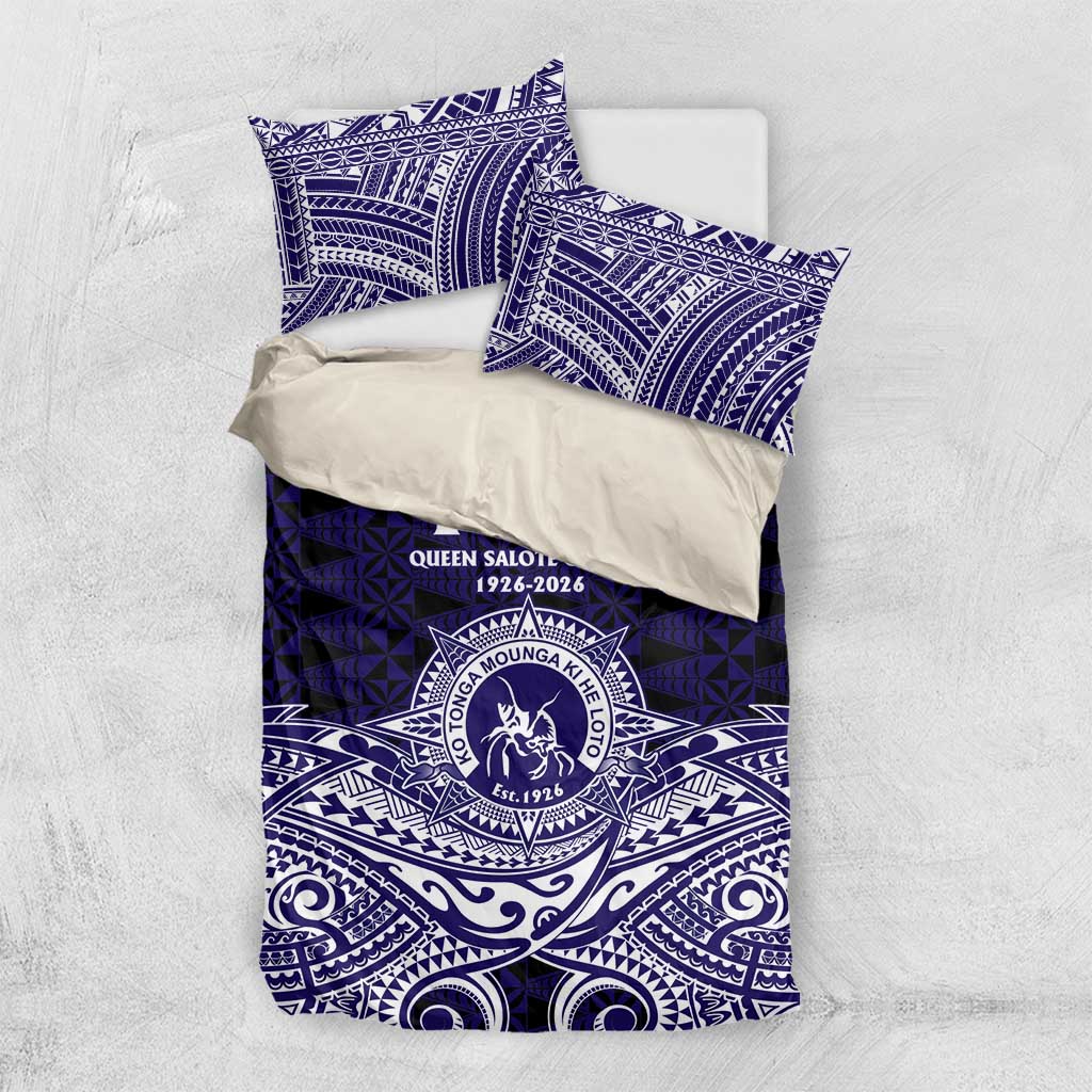 Tonga Queen Salote College 100th Years Bedding Set Blue Tonga Kupesi Uniquely Pacific Art - Polynesian Pride