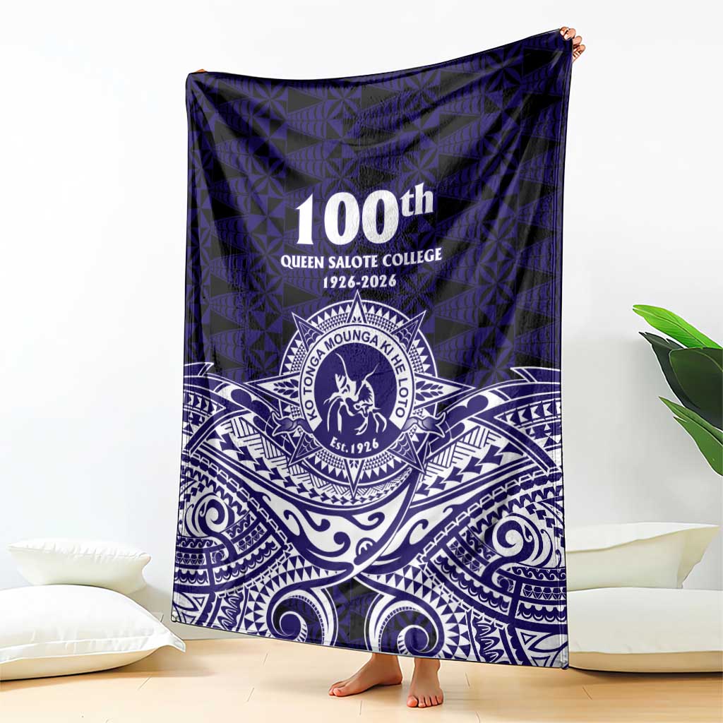 Tonga Queen Salote College 100th Years Blanket Blue Tonga Kupesi Uniquely Pacific Art - Polynesian Pride