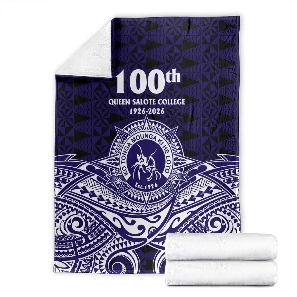 Tonga Queen Salote College 100th Years Blanket Blue Tonga Kupesi Uniquely Pacific Art - Polynesian Pride