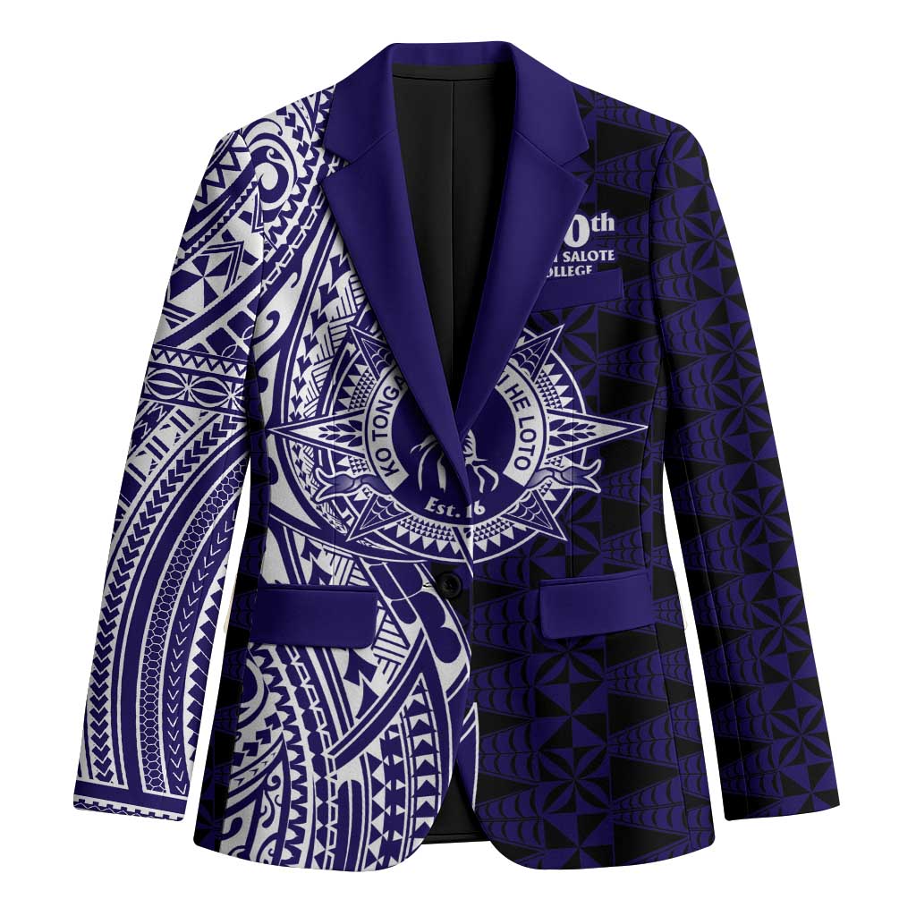 Tonga Queen Salote College 100th Years Blazer Blue Tonga Kupesi Uniquely Pacific Art - Polynesian Pride
