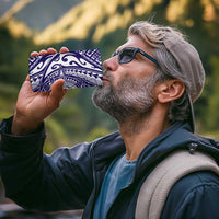 Tonga Queen Salote College 100th Years 4 in 1 Can Cooler Tumbler Blue Tonga Kupesi Uniquely Pacific Art - Polynesian Pride