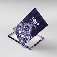 Tonga Queen Salote College 100th Years Canvas Wall Art Blue Tonga Kupesi Uniquely Pacific Art - Polynesian Pride