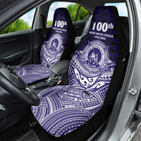 Tonga Queen Salote College 100th Years Car Seat Cover Blue Tonga Kupesi Uniquely Pacific Art - Polynesian Pride