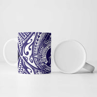Tonga Queen Salote College 100th Years Ceramic Mug Blue Tonga Kupesi Uniquely Pacific Art - Polynesian Pride
