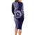 Tonga Queen Salote College 100th Years Family Matching Long Sleeve Bodycon Dress and Hawaiian Shirt Blue Tonga Kupesi Uniquely Pacific Art - Polynesian Pride