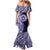 Tonga Queen Salote College 100th Years Family Matching Mermaid Dress and Hawaiian Shirt Blue Tonga Kupesi Uniquely Pacific Art - Polynesian Pride