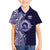 Tonga Queen Salote College 100th Years Family Matching Off Shoulder Short Dress and Hawaiian Shirt Blue Tonga Kupesi Uniquely Pacific Art - Polynesian Pride