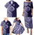 Tonga Queen Salote College 100th Years Family Matching Puletasi and Hawaiian Shirt Blue Tonga Kupesi Uniquely Pacific Art - Polynesian Pride