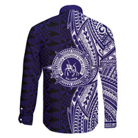 Tonga Queen Salote College 100th Years Family Matching Puletasi and Hawaiian Shirt Blue Tonga Kupesi Uniquely Pacific Art - Polynesian Pride