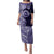 Tonga Queen Salote College 100th Years Family Matching Puletasi and Hawaiian Shirt Blue Tonga Kupesi Uniquely Pacific Art - Polynesian Pride