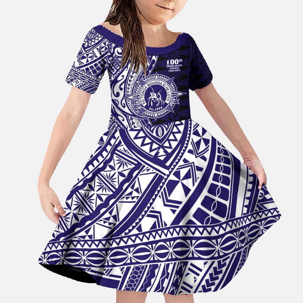 Tonga Queen Salote College 100th Years Family Matching Tank Maxi Dress and Hawaiian Shirt Blue Tonga Kupesi Uniquely Pacific Art - Polynesian Pride