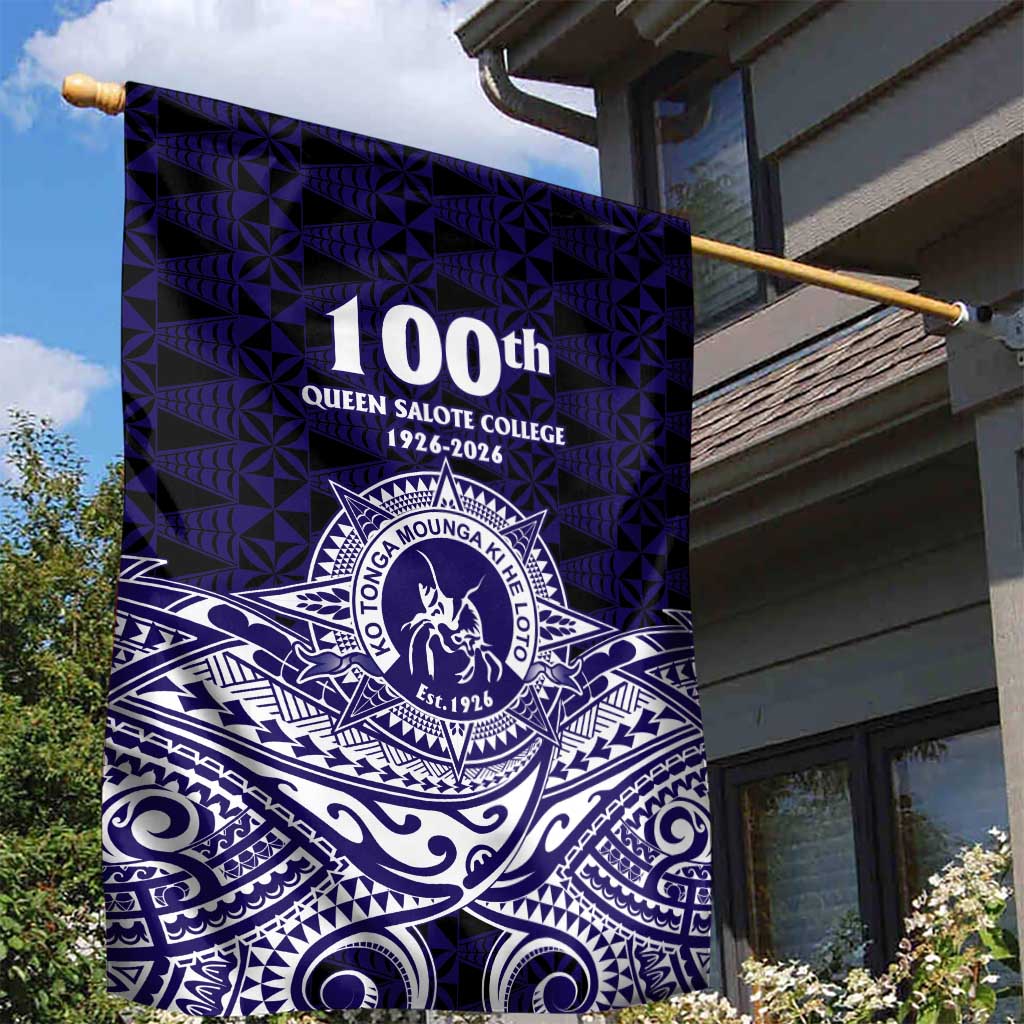 Tonga Queen Salote College 100th Years Garden Flag Blue Tonga Kupesi Uniquely Pacific Art - Polynesian Pride