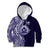 Tonga Queen Salote College 100th Years Kid Hoodie Blue Tonga Kupesi Uniquely Pacific Art - Polynesian Pride