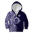 Tonga Queen Salote College 100th Years Kid Hoodie Blue Tonga Kupesi Uniquely Pacific Art - Polynesian Pride
