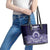 Tonga Queen Salote College 100th Years Leather Tote Bag Blue Tonga Kupesi Uniquely Pacific Art - Polynesian Pride