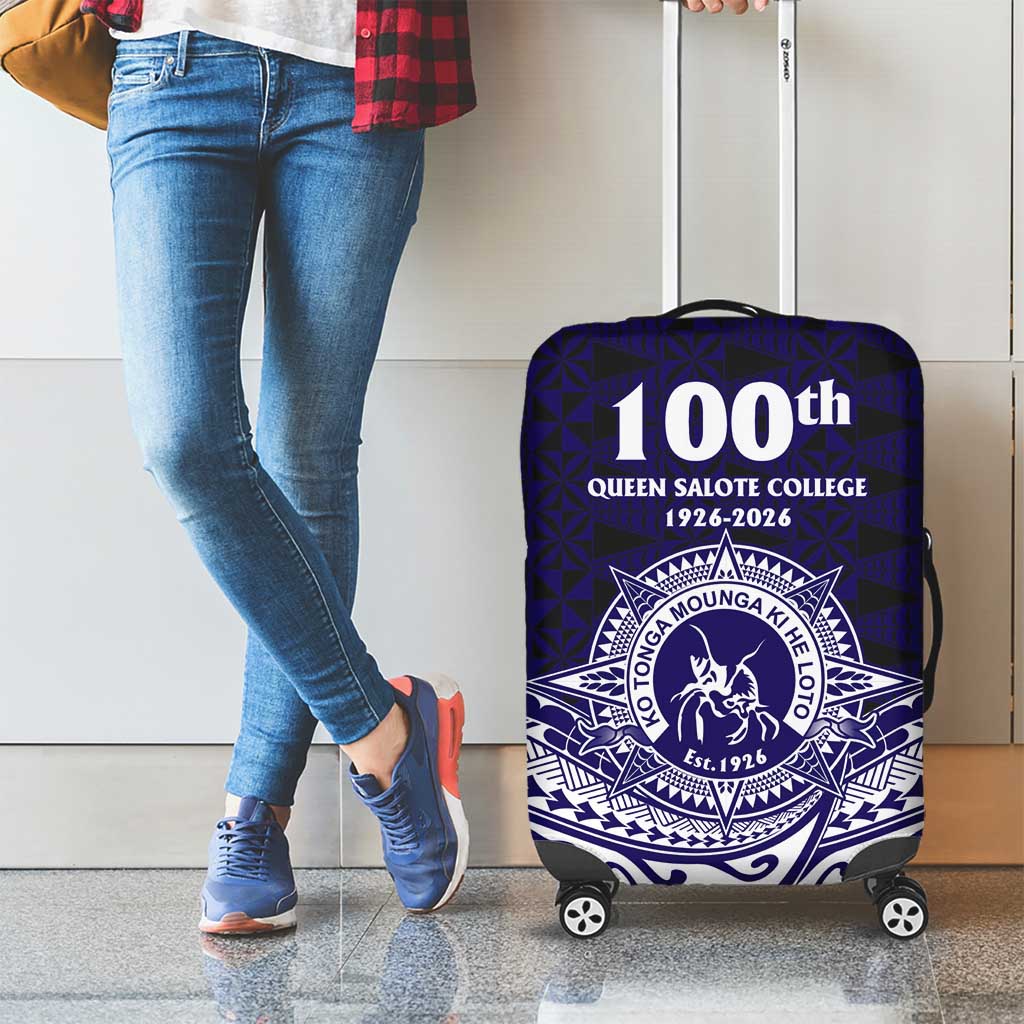 Tonga Queen Salote College 100th Years Luggage Cover Blue Tonga Kupesi Uniquely Pacific Art - Polynesian Pride