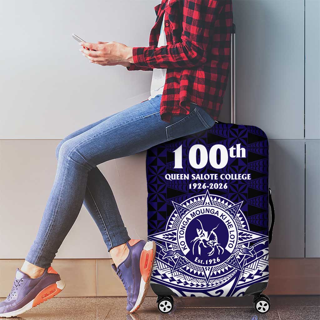 Tonga Queen Salote College 100th Years Luggage Cover Blue Tonga Kupesi Uniquely Pacific Art - Polynesian Pride