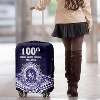 Tonga Queen Salote College 100th Years Luggage Cover Blue Tonga Kupesi Uniquely Pacific Art - Polynesian Pride