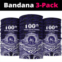 Tonga Queen Salote College 100th Years Neck Gaiter Blue Tonga Kupesi Uniquely Pacific Art - Polynesian Pride