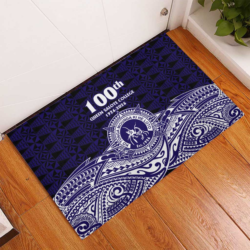 Tonga Queen Salote College 100th Years Rubber Doormat Blue Tonga Kupesi Uniquely Pacific Art - Polynesian Pride
