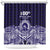 Tonga Queen Salote College 100th Years Shower Curtain Blue Tonga Kupesi Uniquely Pacific Art - Polynesian Pride