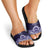 Tonga Queen Salote College 100th Years Slide Sandals Blue Tonga Kupesi Uniquely Pacific Art - Polynesian Pride