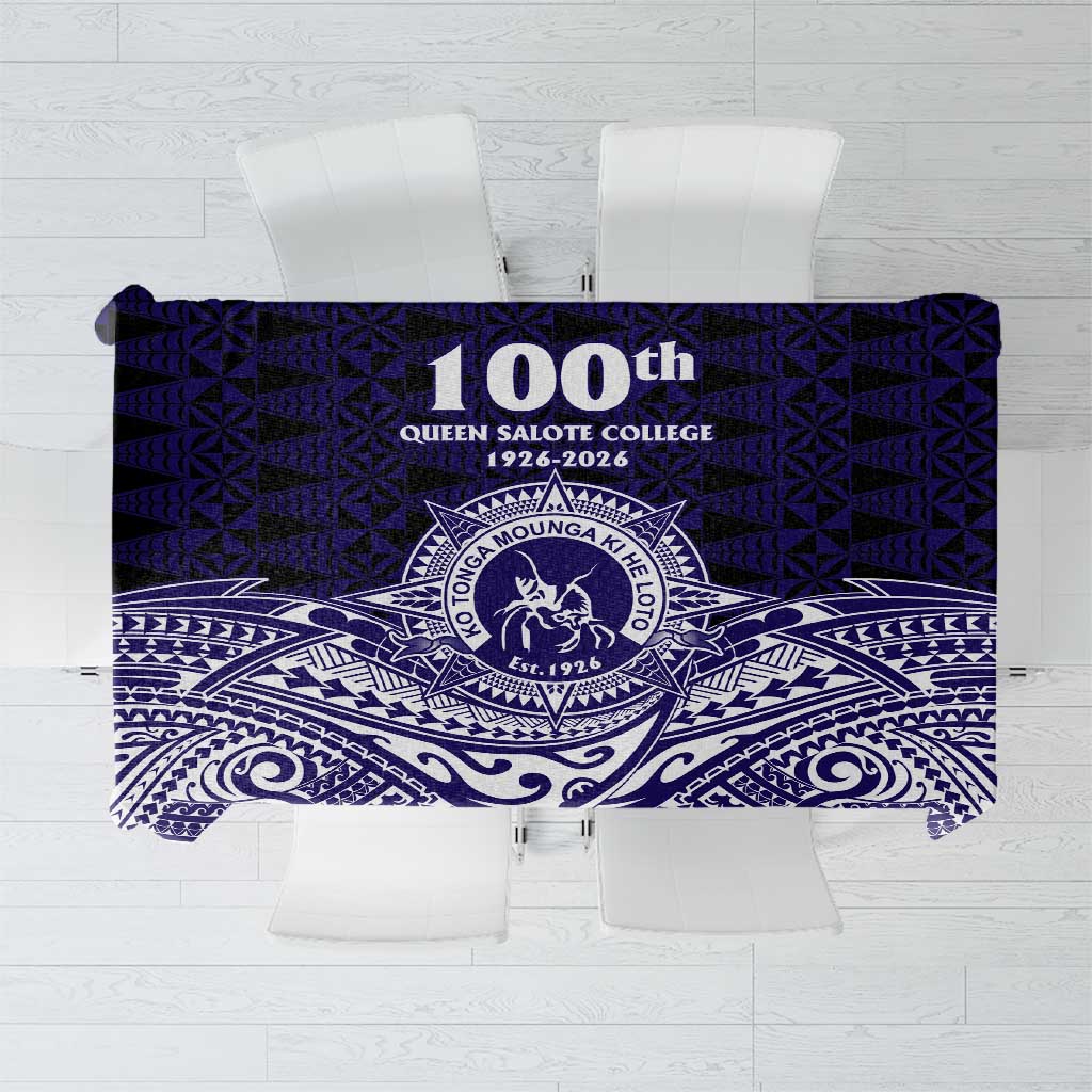 Tonga Queen Salote College 100th Years Tablecloth Blue Tonga Kupesi Uniquely Pacific Art - Polynesian Pride
