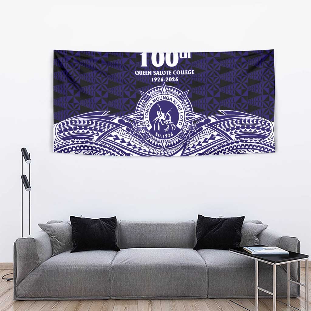 Tonga Queen Salote College 100th Years Tapestry Blue Tonga Kupesi Uniquely Pacific Art - Polynesian Pride