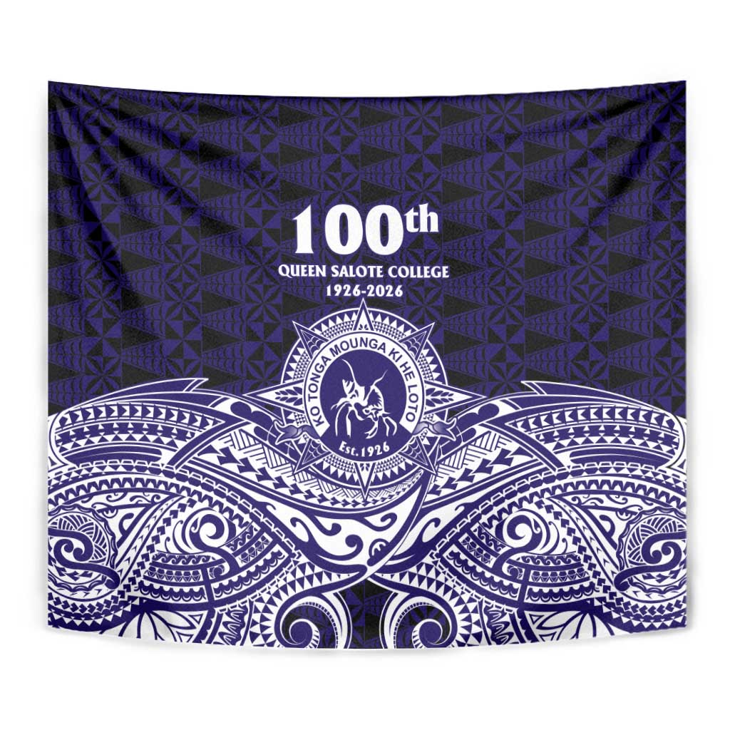 Tonga Queen Salote College 100th Years Tapestry Blue Tonga Kupesi Uniquely Pacific Art - Polynesian Pride
