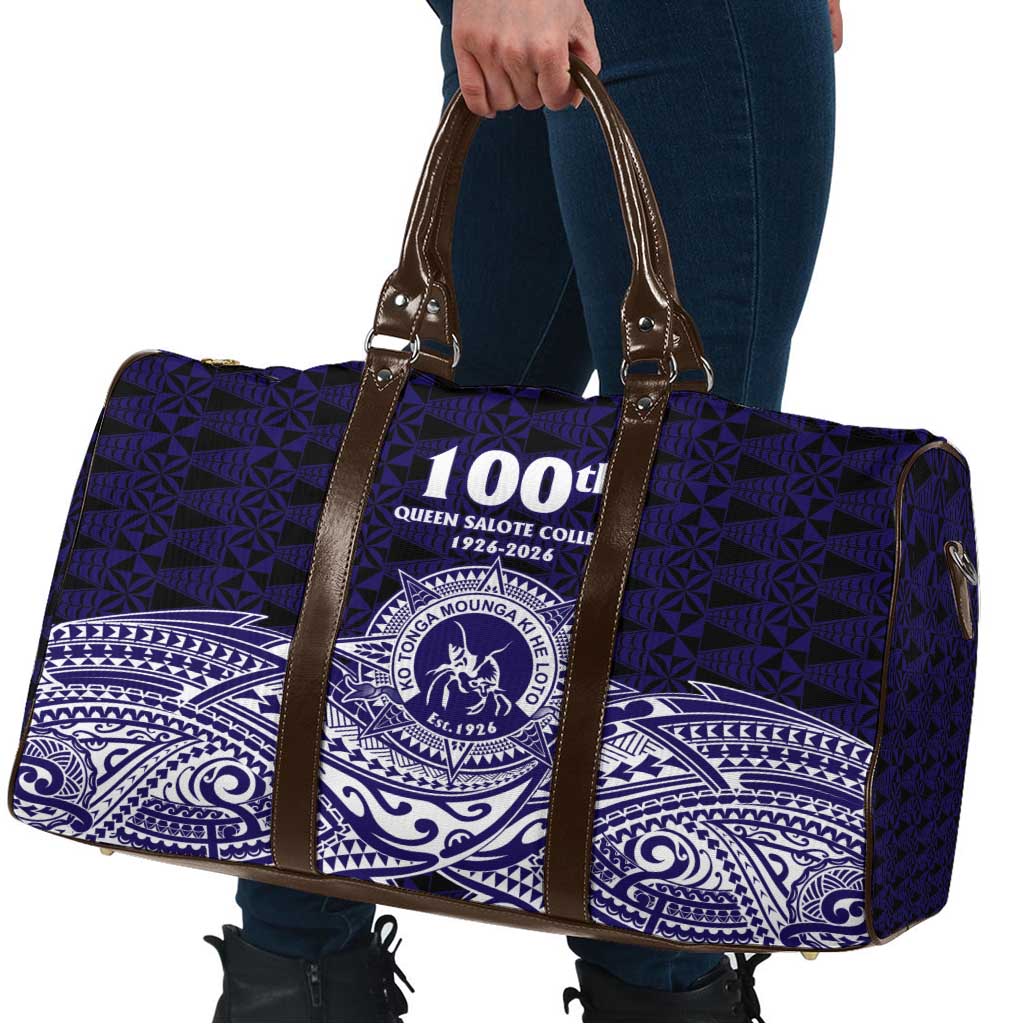 Tonga Queen Salote College 100th Years Travel Bag Blue Tonga Kupesi Uniquely Pacific Art - Polynesian Pride