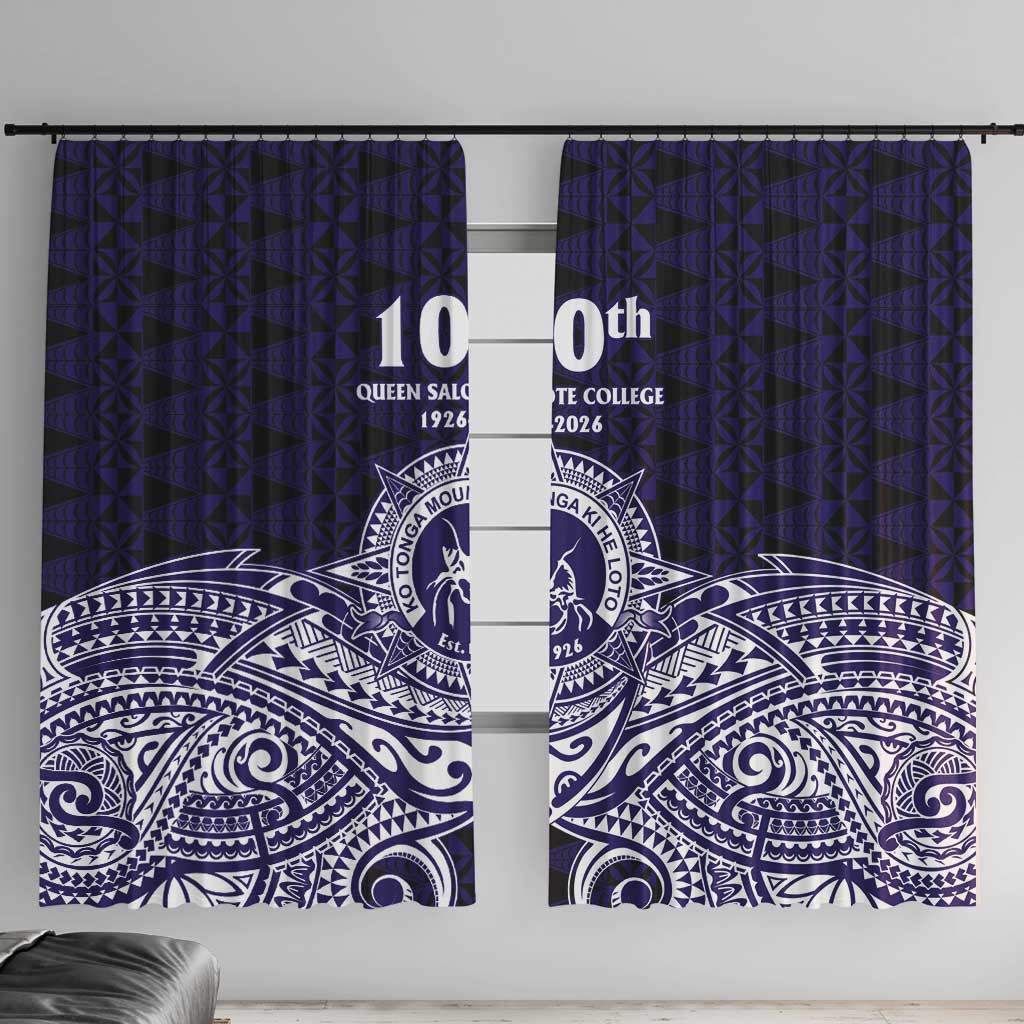 Tonga Queen Salote College 100th Years Window Curtain Blue Tonga Kupesi Uniquely Pacific Art - Polynesian Pride